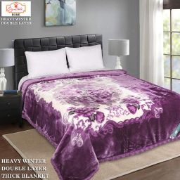 Floral Double Mink Blanket for Heavy Winter-image-68