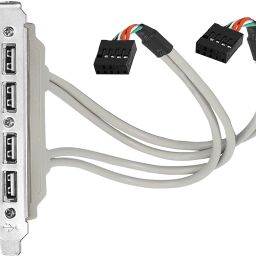 LipiWorld 4 Ports USB 2.0 Header Port Slot Plate Panel Cable Female Screw to Motherboard 9pin Header Back PCI Rear Panel Bracket for Desktop Computer Expansion Card-picture-18