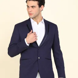 Men Self Design Single Breasted Formal Blazer-image-16