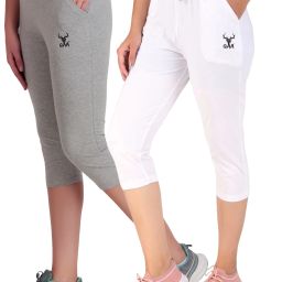 Sporty Women’s Capri Leggings Perfect for Workouts & Outdoor Fun Women Grey, White Capri-image-90