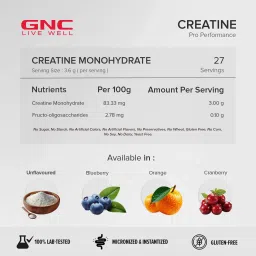 gnc Pro Performance Creatine Monohydrate (100gms) Creatine image 4