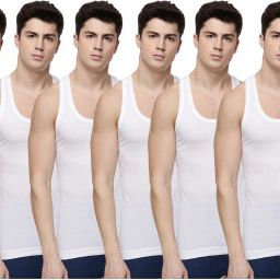Pack of 8 Dollar Lehar Men Combed Cotton Round Neck Vest -Pack of 8- White Men Vest-image-38