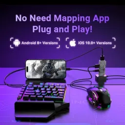 Decasa Bluetooth Gaming Keyboard Mouse Convertor For Smartphone 5 in 1 Mobile Game Combo Set Designed for Gaming image 5