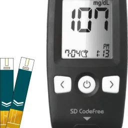 SD Codefree Blood Glucose Monitoring Machine with 100 Strips 100 Lancets & Lancing Device 100 Glucometer Strips-16