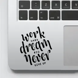 indnone® Work Hard Sticker For Laptop Vinyl Decal | Color Black | vinyl Laptop Skin Compatible for 15 inch-image-30