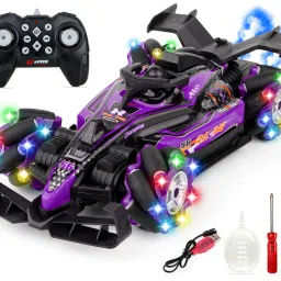Remote Control Car for Kids with Double Mist Spray Rechargeable Flashing Lights-15
