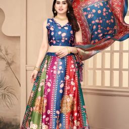 Digital Print Semi Stitched Lehenga Choli-image-8