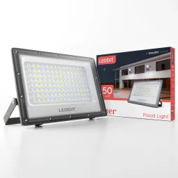 Aluminium 50W Waterproof Outdoor LED Floodlight with Droplet Lens Diffuser | Halogen for Garage, Parking (Cool White) - Pack of 1 | Short Circuit & Surge Protection with IP66 Rating Flood Light Outdoor Lamp-image-43