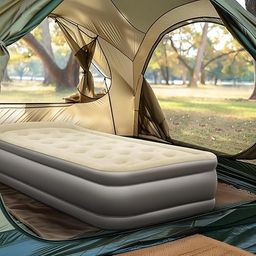ZORVY Portable Air Mattress with Built-in Pump | Double Layer Inflatable Bed for Home, Camping & Guest Use | Ultra-Comfortable Waterproof Airbed with Carry Bag,(Pcs-1). image 5
