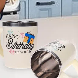 Kuber Industries Cream-Coloured 2 Pieces Printed Coffee Mug With Lid 400 ml Each-21