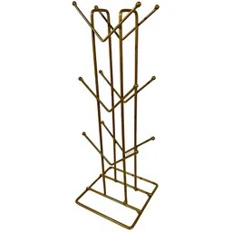 Kuber Industries Gold toned Iron Cups Stand With 12 Hooks image 3