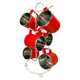 Kuber Industries White Cup Stand With 6 Hooks image 4