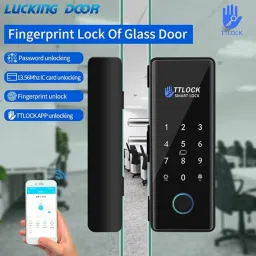 K190 Smart Bluetooth Fingerprint Glass Door Lock System Secure Biometric Access Controller With TTLock Mobile App, Passcode, RFID Card K190 Smart Bluetooth Fingerprint Glass Door Lock System Secure Biometric Access Controller With TTLock Mobile App, Passcode, RFID Card image 3