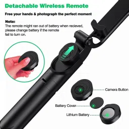 Blue Birds 3in1 Wireless Selfie Stick Tripod XT-02 Foldable Bluetooth Shutter Remote for Photo, Video & Live Steaming Extendable Handheld Stand Tripod for Smartphones Use For Videos Tripod image 3