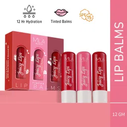 Tinted Juicy Lip Balms Combo with 12Hrs Moisturisation & SPF 15 (Strawberry, Cherry, Candy floss)-14