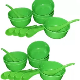 Plastic Serving Bowl Set of 24 Pieces (12 Bowl, 12 Spoon) Disposable-14