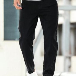 Men Relaxed Fit Mid Rise Black Jeans-image-28