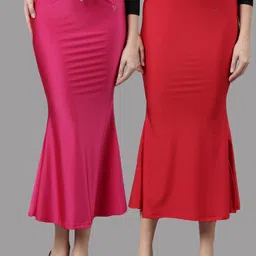 TWIN BIRDS Women Pack Of 2 Mermaid-Fit High Rise Stretchable Shimmer Saree Shape Wear-image-77