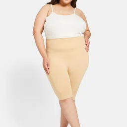 Curves By ZeroKaata Plus Size Solid High-Waist Tummy & Thigh Tucker Shapewear-image-1
