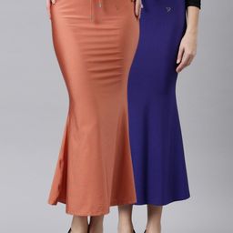 TWIN BIRDS Women pack of 2 Mermaid Fit High rise Stretchable Shimmer Saree shape wear-image-88