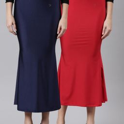 TWIN BIRDS Women pack of 2 Mermaid Fit High rise Stretchable Shimmer Saree shape wear-image-90