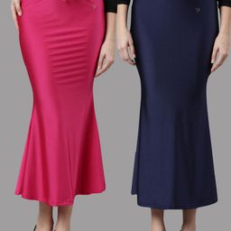 TWIN BIRDS Women Pack of 2 High Rise Stretchable Shimmer Saree shape wear-picture-58
