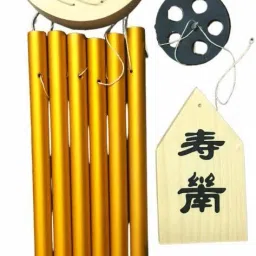 Feng Shui Vastu 6 Pipes Rods Wooden Wind Chime for Balcony with Good Sound for Positive Energy approx 8.5 x 8.5 x 60 Centimeters Wood Windchime-image-35