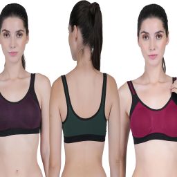 Pack of 3 Women Sports Non Padded Bra-image-63