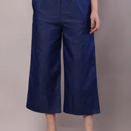 sellingsea Women Regular Fit Blue Cotton Blend Trousers-picture-13