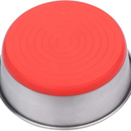 Heavy Dog Bowl Red Export Quality with 100% Silicon Bonded Rubber Base Stainless Steel Dog Food Bowl Feeder Bowls Pet Bowl for Feeding Dogs Cats and Pets Round Stainless Steel Pet Bowl-image-23