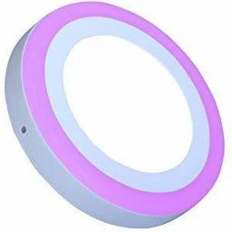 6 Watt 3+3 Double Colour LED Surface Panel Side 3D Effect Light (Pink, Round) Recessed Ceiling Lamp-picture-19