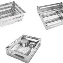 Stainless Steel Modular Kitchen Basket Accessories(3 Piece 17X20X4,17X20X6,17X20X8 Stainless Steel Perforated Sheet Modular Kitchen Basket (3 Set 17 W X 20 D inches ) Steel Kitchen Trolley-image-45