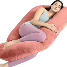 ultra soft j shaped Polyester Fibre Solid Pregnancy Pillow Pack of 1-image-44