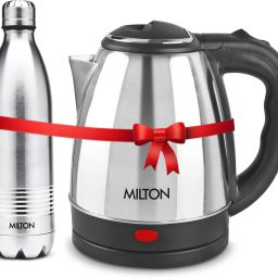 Combo Set Insta Electric Stainless Steel Kettle, 1.2 Litres, Silver and Duo DLX Thermosteel Hot or Cold Stainless Steel Water Bottle, 700 ml, Silver Electric Kettle-image-87