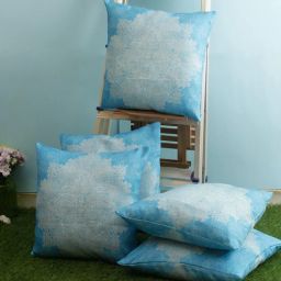 romee Turquoise Polyester Ethnic Motif 16x16 inches Cushion Cover (5Pc)-picture-32