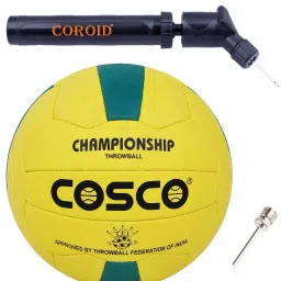 Throwball "Approved by Throwball Federation Of India" WIth Coroid AP Ball Pump Throw Ball - Size: 5-image-39