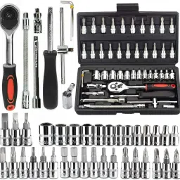 High Quality 46pcs 1/4-Inch Socket Set Tool Ratchet Wrench tool Kit Household Hand Tool Kit-13