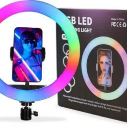 inayat 10" Selfie RGB LED Ring Light Dimmable with 21 Colours and Shutter for Live Stream for YouTube, Makeup, Photography, Video Shooting, Light for Reels, Vigo, Studio Lighting, taka Tak Videos (Without Tripod) Ring Flash image 3