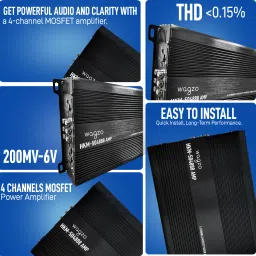 wagzo 4CHANNEL Bluetooth/MIC/ USB/ SDCard/Slot FMRadio/AUX Input RemoteControl|WAD-55 Multi Class AB Car Amplifier image 2