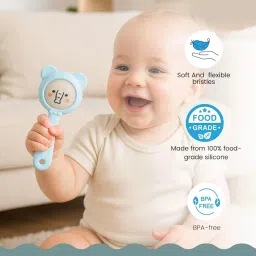 magic pebbles Silicone Rattle Teether | BPA-Free for Easy Teething | Jhunjuna 3 to 24 Months Teether image 3