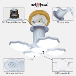 daily needs shop Foldable Fan Blade LED Light Bulb, Super Bright Angle Adjustable Home Ceiling Ceiling Light Ceiling Lamp image 3