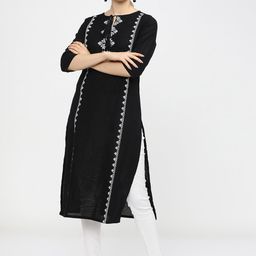 vishudh Women Printed Pure Cotton Straight Kurta-picture-6