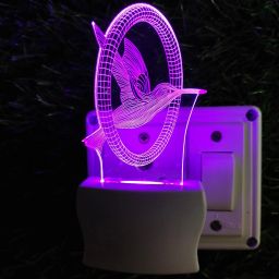 Umanath FLYING BIRD Acrylic 3D Illusion RGB 7 Colour Changing LED Plug and Play Smart Sensor Light image 2