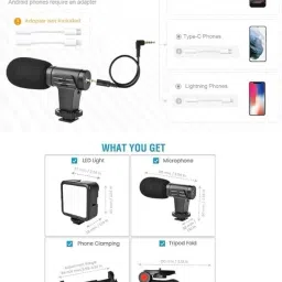 AJFuture Vlogging Kit for Video Making with Bluetooth Remote, Mic, Mini Tripod Stand Monopod Kit image 3