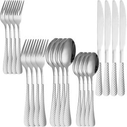 Tableware Included Knife Fork Spoon 20-Piece Silverware Flatware Stainless Steel Cutlery Set-image-50