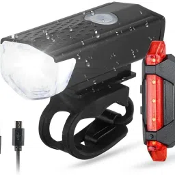 USB Rechargeable Bike LED Headlight & Tail light Set Combo LED Front Rear Light LED Front Rear Light Combo-59