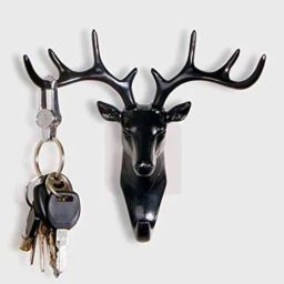 wens 2Pcs Black Deer Head Hanging Hooks-picture-9