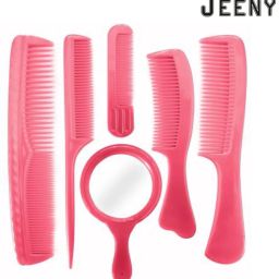 High Quality Combo Of Hair Combs Kit With Hand Mirror For Men & Women, Set Of 6Pcs, Hair Comb Set For Girls (6 Items in the set)-image-42