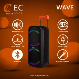 EC WAVE 40W BLUETOOTH PORTABLE TROLLEY SPEAKER 40 W Bluetooth Party Speaker image 2