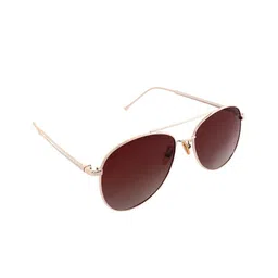 GIORDANO Unisex Brown Lens & Gold-Toned Aviator Sunglasses with Polarised Lens GA6017C03-28